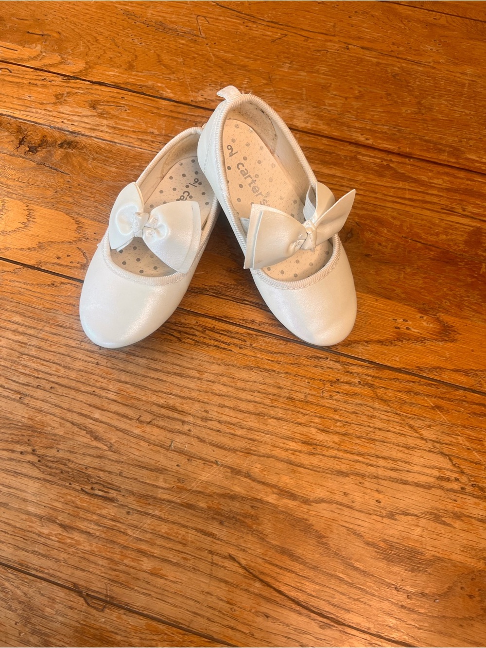 Carter's White Girls Bow Ballet Flats